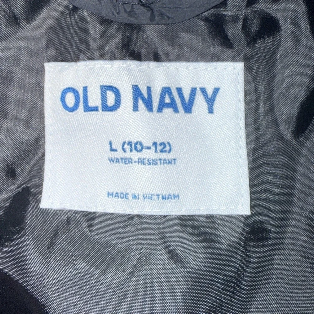Old Navy Kids Black Puffer Vest Full Zip Quilted Sleeveless Jacket Size L 10-12